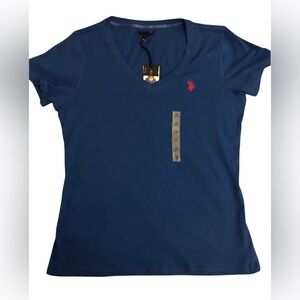 U.S. Polo Assn. Women's T-Shirt Tee in Lapis Blue Medium 100% cotton